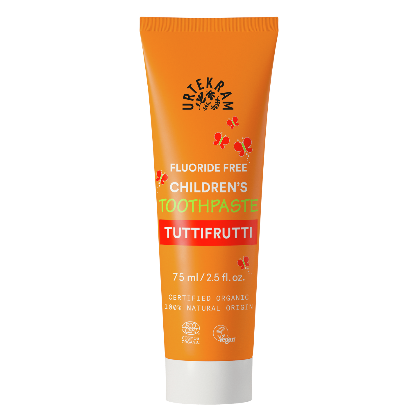 Urtekram Organic Children Tutti-frutti Toothpaste, Fluoride Free, 75ml