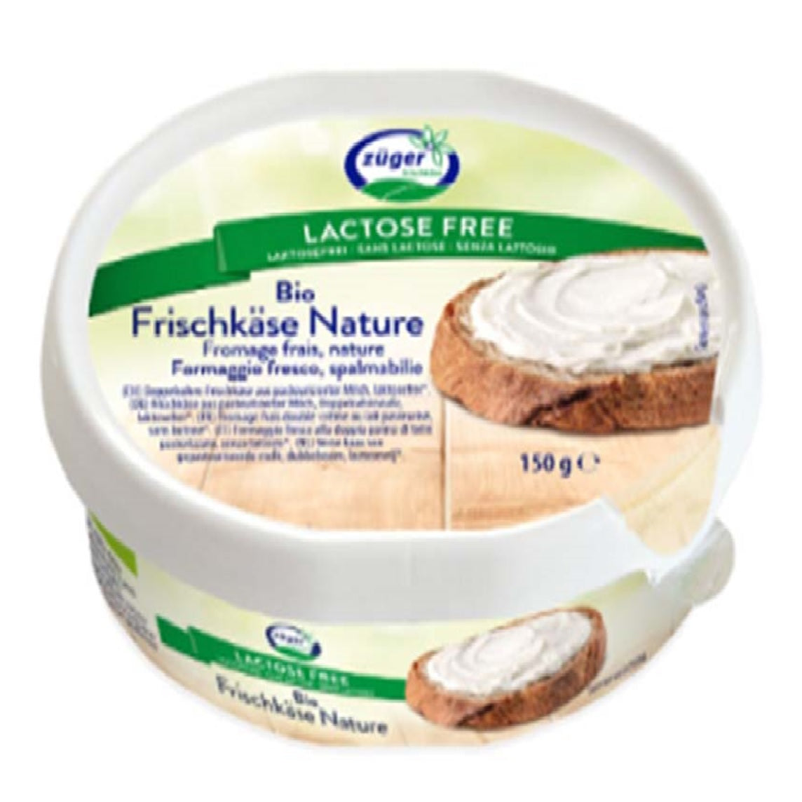 Zuger Organic Bio Cream Cheese Nature Lactose Free, 150g